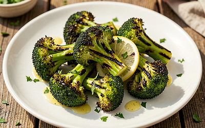 Grilled broccoli with garlic