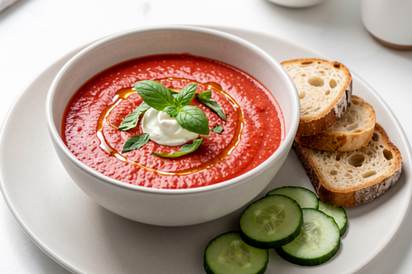 Gazpacho z ogórków i pomidorów