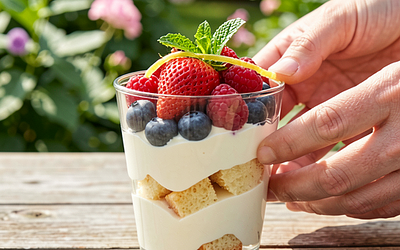 Light mascarpone cream with forest fruits (Polish-modern)