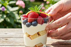Lekki krem mascarpone z owocami leśnymi (polska‑nowoczesna)