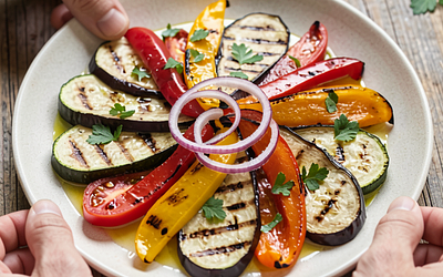 Grilled vegetables with olive oil