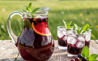 Lemoniada z czarnej porzeczki i mięty
