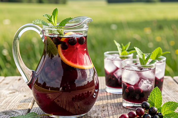 Lemoniada z czarnej porzeczki i mięty
