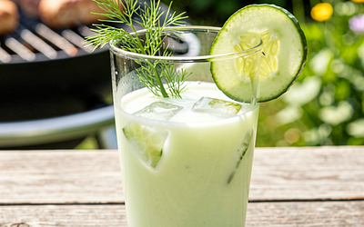 Buttermilk cucumber drink with dill