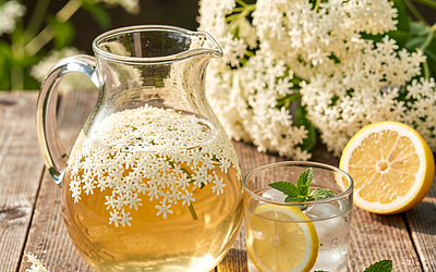 Elderberry drink with lemon