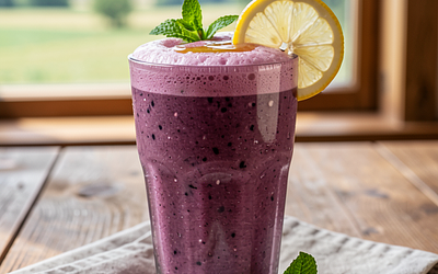 Berry cocktail with linden honey and buttermilk
