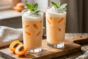 Apricot cocktail with honey and ice