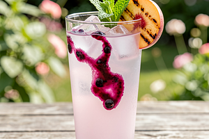 Grilled Peach and Currant Juice Lemonade