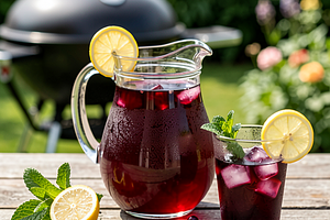 Cool mead with blackcurrant juice