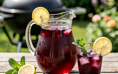 Cool mead with blackcurrant juice