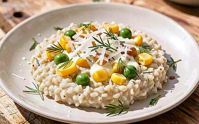 Corn and Green Pea Risotto