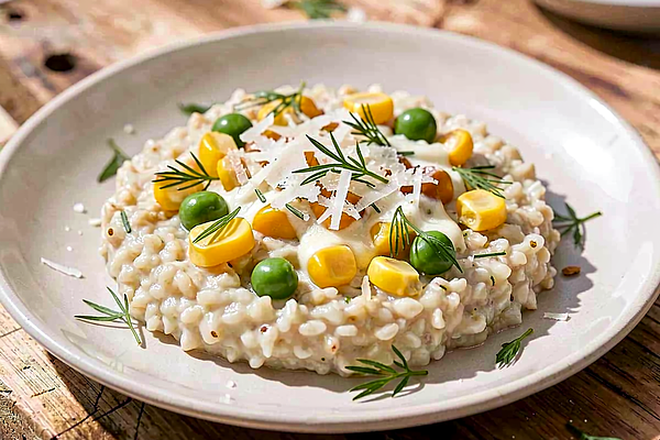 Corn and Green Pea Risotto