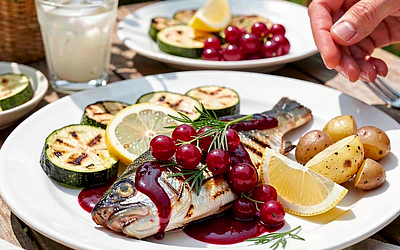Grilled Zander with Red Currant Sauce