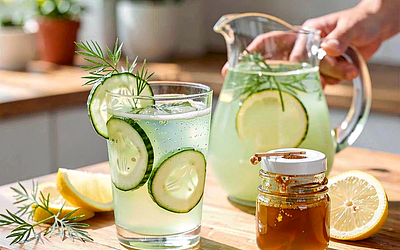 Lemoniada ogórkowo-koperkowa z miodem lipowym