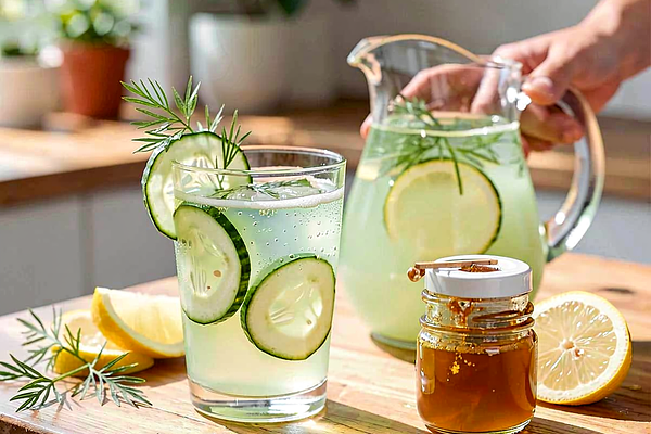 Lemoniada ogórkowo-koperkowa z miodem lipowym