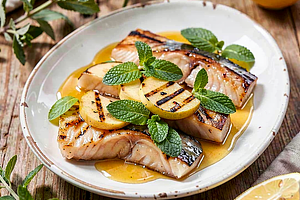 Warm Herring with Mint and Grilled Apple