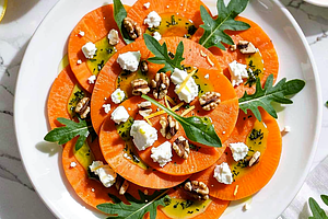Carpaccio of young carrots with tarragon oil