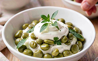 Young Broad Bean Cream with Tarragon Foam