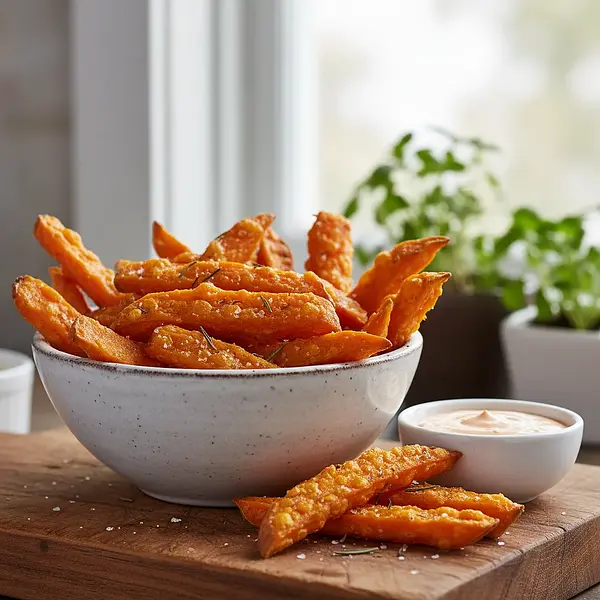 Chrupiące Pieczone Frytki z Batatów