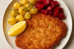 Pork Cutlet with Potatoes and Beets