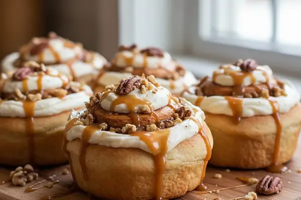 Karmelowo-Orzechowe Ślimaczki z Serkiem Waniliowym