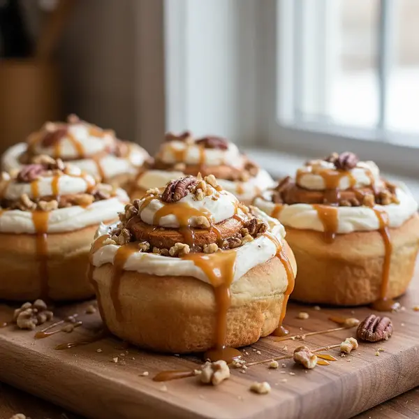 Caramel-Nut Swirls with Vanilla Cream Cheese