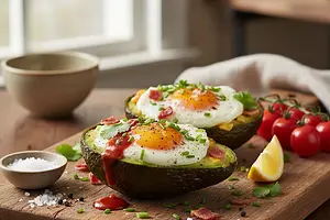 Avocado stuffed eggs