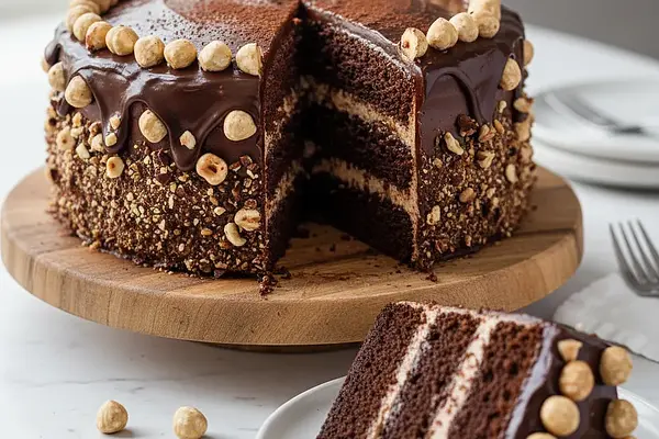 Babka Czekoladowo-Orzechowa z Chrupiącymi Orzechami Laskowymi