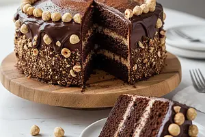 Babka Czekoladowo-Orzechowa z Chrupiącymi Orzechami Laskowymi