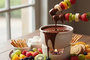 Czekoladowe fondue z owocami