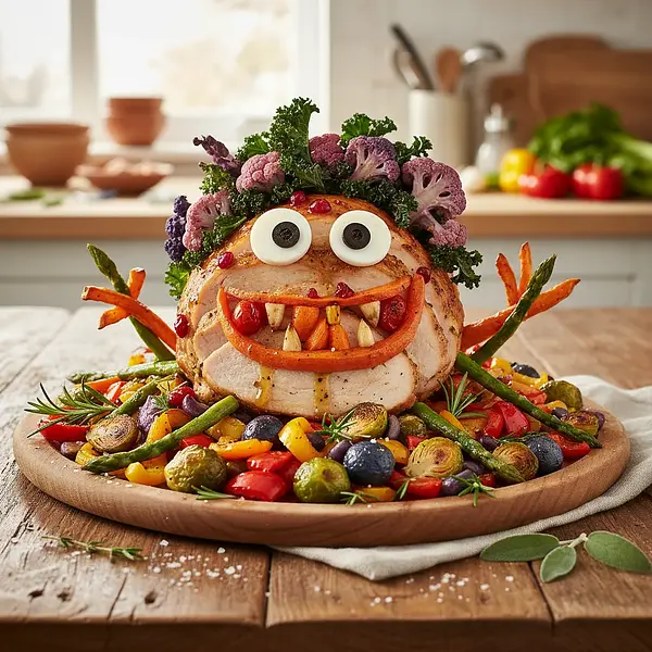 Colorful Turkey and Vegetable Monsters