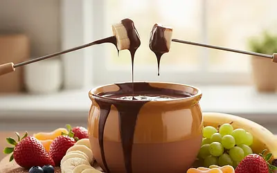 Czekoladowe fondue z owocami