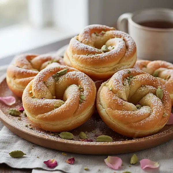 Fluffy Rose Doughnuts with a Hint of Cardamom