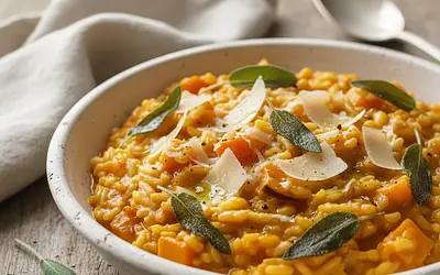 Kremowe Risotto z Dynią, Szałwią i Parmezanem