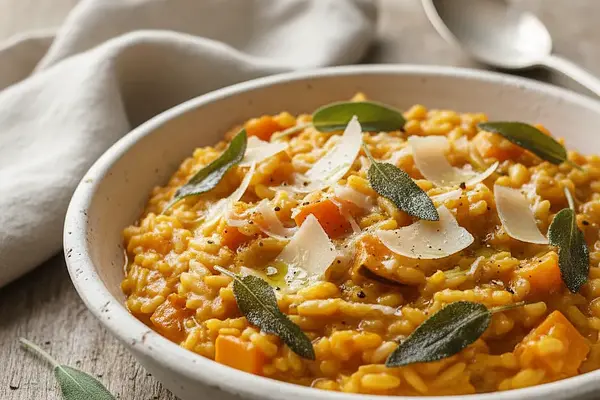 Kremowe Risotto z Dynią, Szałwią i Parmezanem