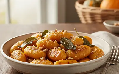 Velvety Pumpkin Gnocchi with Sage Butter and Toasted Walnuts
