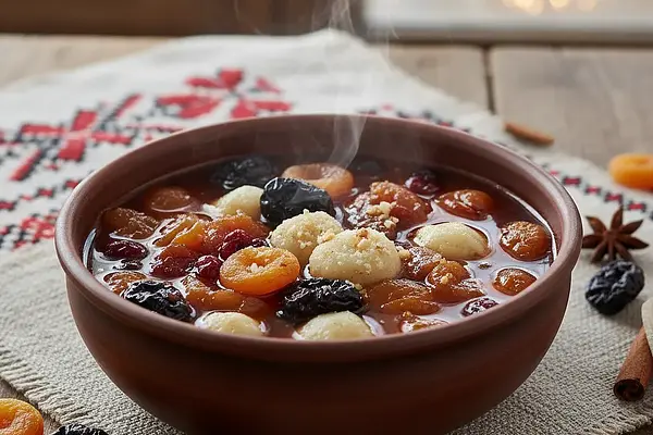 Kaszubski Brzad - Wigilijna Zupa z Suszonych Owoców z Kluskami Kładzionymi