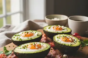 Avocado stuffed eggs