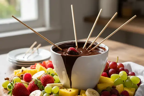 Czekoladowe fondue z owocami
