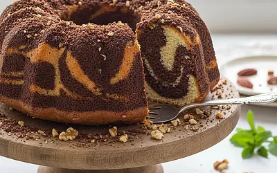 Marmurkowa Babka Czekoladowo-Orzechowa z Kruszonką Kakaową