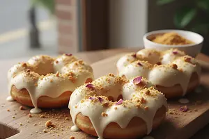 Rose Jam Doughnuts with Vanilla Crumble – Secrets of Grandma's Pantry