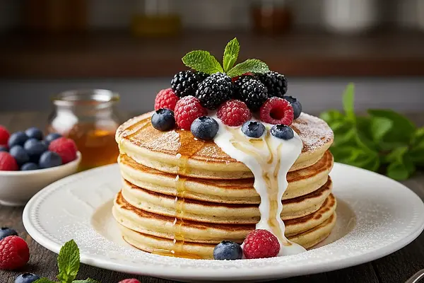 Leśne Placuszki Jagodowe z Sosem Jogurtowym