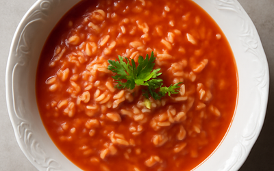 Tomato soup with rice