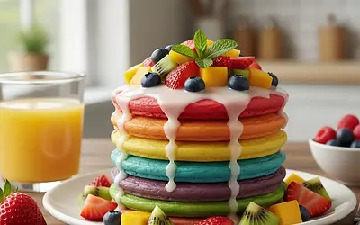 Tęczowe Placuszki z Owocami