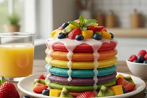 Tęczowe Placuszki z Owocami