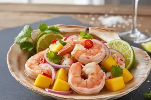 Ceviche de Mango y Camarones (Ceviche z Mango i Krewetkami)