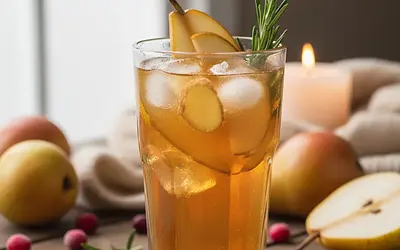 Warming Pear-Ginger Lemonade with Rosemary