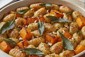 Pieczone Gnocchi z Dynią, Szałwią i Brązowym Masłem