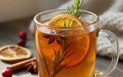 Spiced Apple Cider with Rosemary and Orange