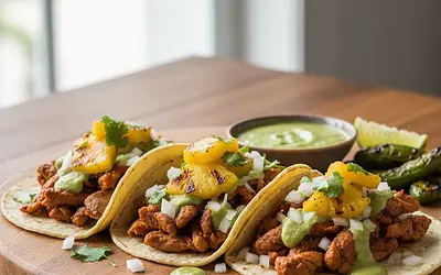 Tacos Al Pastor z Grillowanym Ananasem i Salsą Verde